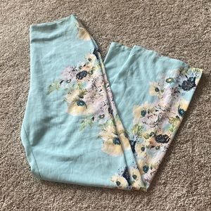 ASOS BLUE YELLOW FLORAL FLARE PANTS US 4